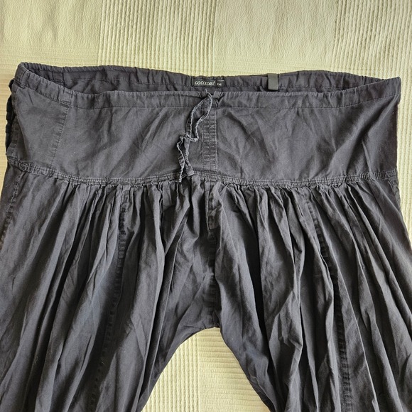 Lagenlook Boho Black 100% Cotton Lightweight Patiala Harem Pants Womens 2XL - Picture 5 of 12